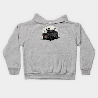 Off road black monster car Kids Hoodie